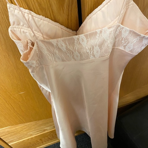 SOLD Pink satin mini dress - Picture 3 of 4